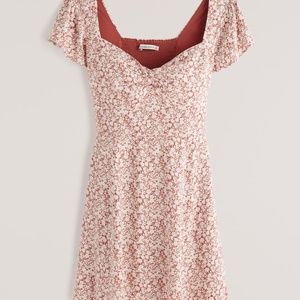Abercrombie Red and White Floral Dress